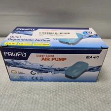 Pawfly Aquarium Air Pump 10 Gallon Super Silent Quiet Efficient MA-60