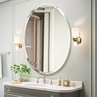<!--F#f_0-->Frameless Oval Mirror Bathroom Vanity Wall Mirrors w/ Beveled Edge 50x70/60x80cm<!--F/-->