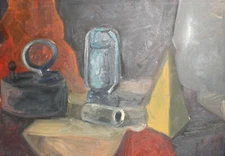 Contemporary fauvist still life oil painting