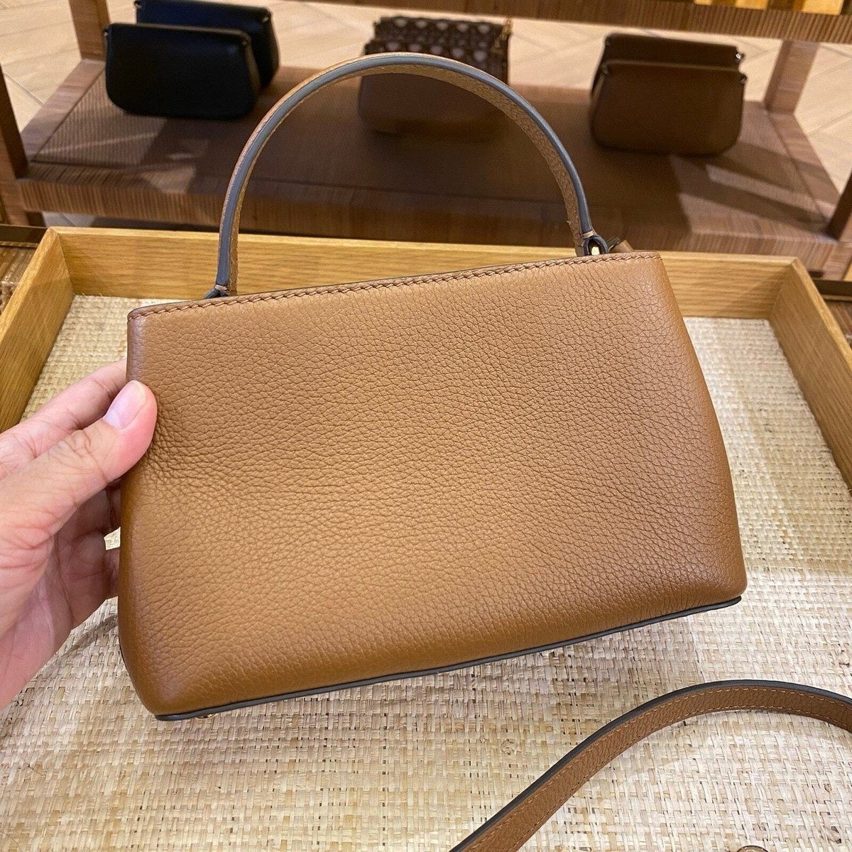 Tory Burch Britten Pebbled Leather Micro Satchel Crossbody Tory Burch Britten Pebbled Leather Micro Satchel Crossbody
