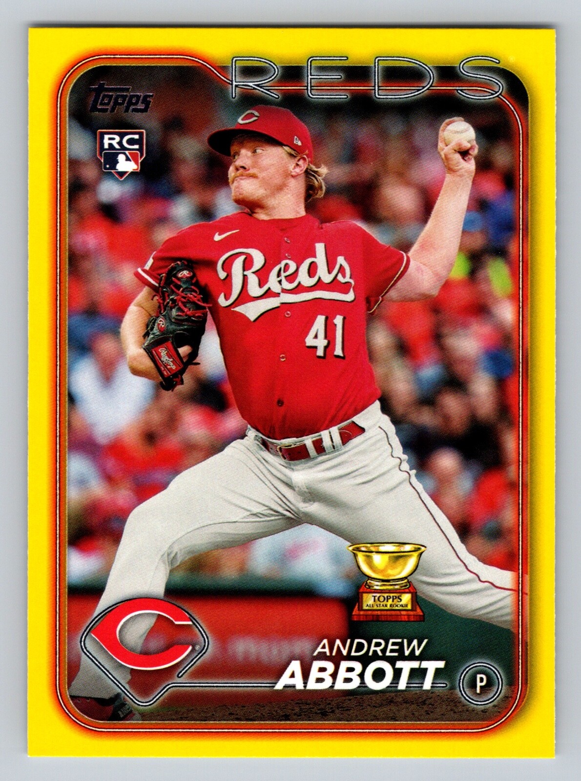 2024 Topps Andrew Abbott RC Rookie Cup Yellow Parallel #214