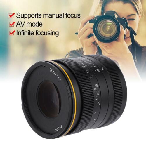Kamlan 28mm F1.4 APS-C Large Manual Focus Lens For Fuji-X Mirrorless Cameras - Picture 1 of 12