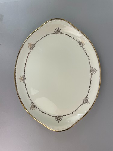 HUGE Vintage 1930s Crooksville China Platter with gold trim, small craze bottom