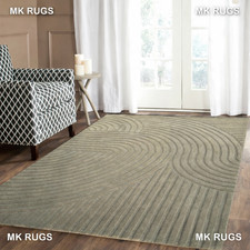 Modern Hand Tufted Wool Area Rug Beige Abstract Pattern Custom Carpet 9X12,15X20