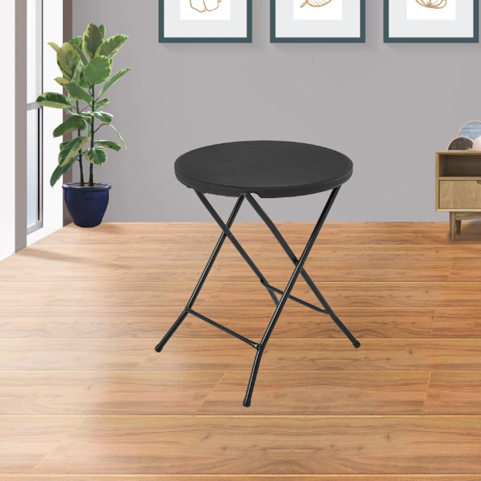 Mainstays 24 inch Round Folding Bistro Table, Black,Folding, Multifunction - Image 2 of 4