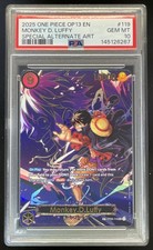 2025 One Piece OP13 EN 119 Monkey D Luffy Special Alternate Art PSA 10