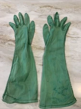 Vintage Women's Ladies Dress Gloves Green Read Description