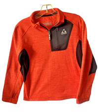 Gerry Boys Girls M10/12 Orange Heather 1/4 Zip Performance Pullover Thumbhole
