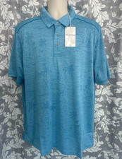 Tommy Bahama Big Tall Men's Size 2XLB Vacation Blue Palm Coast Isles Polo NWT