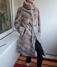 Gr. 36 Luxus Nerzmantel Echte Nerz Mantel Pelzmantel Quer Pelz Modern Horizontal