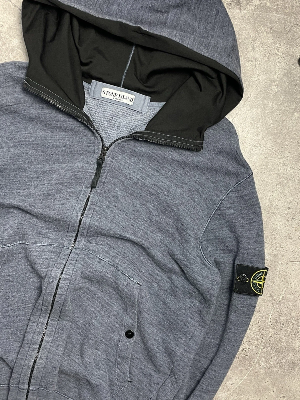 Felpa con cappuccio e zip Stone Island vintage