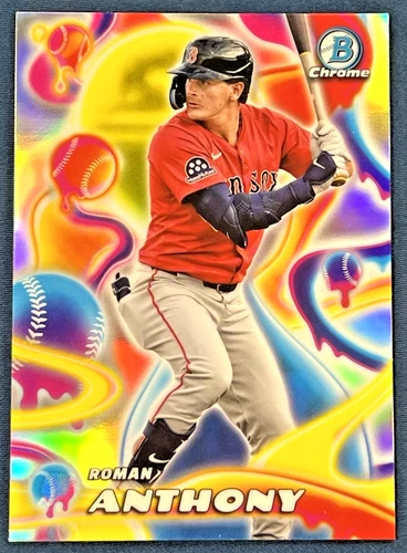 ROMAN ANTHONY 2024 BOWMAN CHROME MELT MASHER REFRACTOR ROOKIE CARD RED SOXS