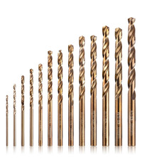 Cobalt Drill Bit Set- 13Pcs M35 High Speed Steel, Twist Jobber Length for Metal,