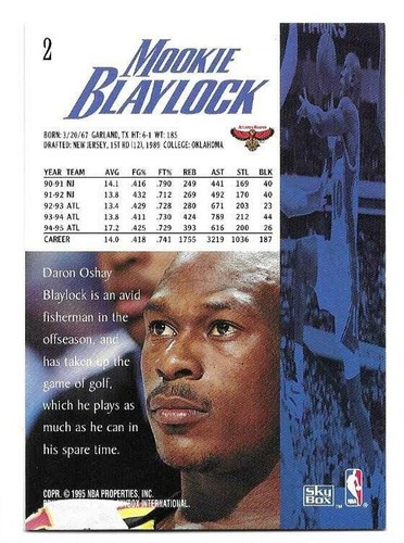 MOOKIE BLAYLOCK 1995-96 SKYBOX QUASI COME NUOVO + CONDIZIONI - Foto 2 di 2