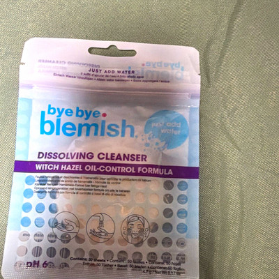 Bye Bye Blemish Dissolving Cleanser Sheets Witch Hazel Oil-Control Face 50