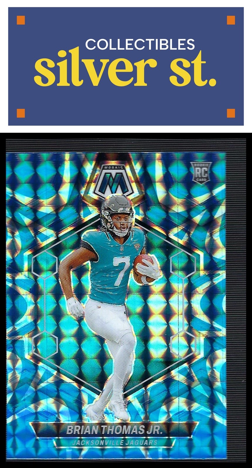 2024 Panini Mosaic #323 Brian Thomas Jr. Mosaic Reactive Blue