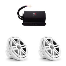 JL Audio Marine (2) OEM 10" Sport Grill White M3 Subwoofers & 400 Watt Mono A...