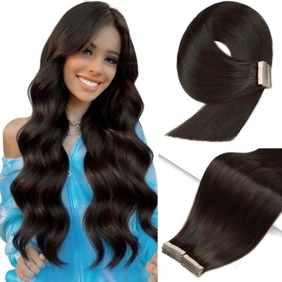 Tape in Extensions Echthaar 40 Stück 50cm 100g Natürliche Haarverlängerung