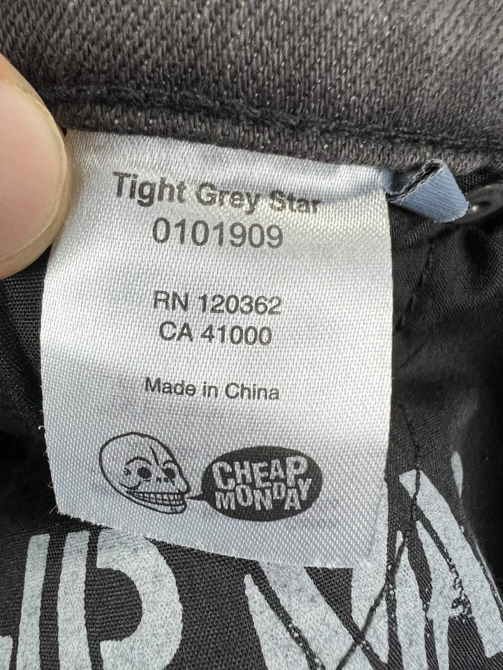 Cheap Monday Jeans Mens 30x32 Grey Tight Slim Fit Stretch Denim Skinny Pants - Image 4 of 4