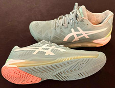 ASICS Gel Resolution 8 Womens 8.5 Tennis Pickleball Shoes Gray Mint 1042A072