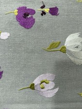 Voyage Maison  100% Cotton Remnant In Grey With Embroidery Flowers 46x66 cm