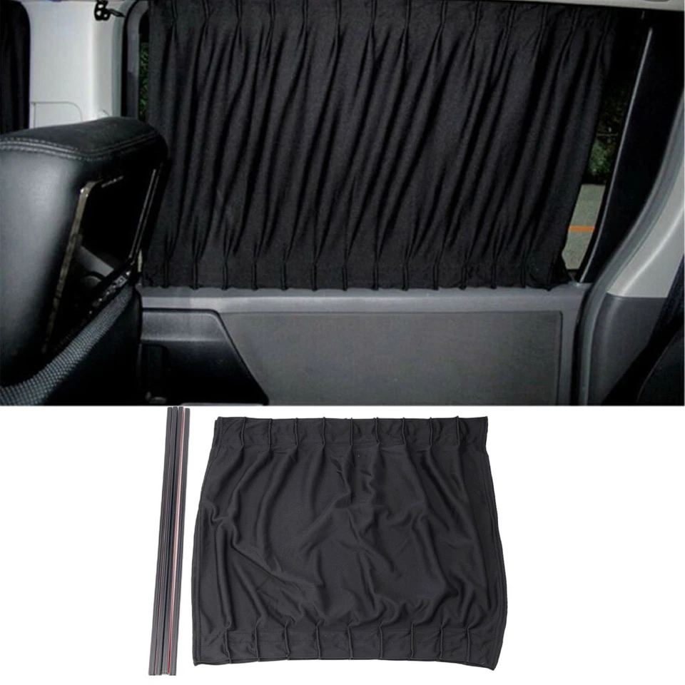 Parts Sun Shade Curtains Black Car Sun Shade Curtains UV Protection Side Useful - Image 4 of 4