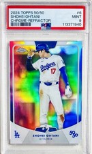 2024 Topps Chrome 50/50 Shohei Ohtani Dodgers #6 Stolen Base  Refractor SP PSA 9