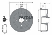 2X Bremstrommel Textar 94024200 FüR X04 Opel X01 Corsa Tigra Twintop F08 F68 W5L