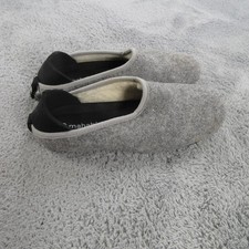 Mahabis Slippers Womens Size 6.5 Gray Wool Felt Slip On House Shoes Cozy