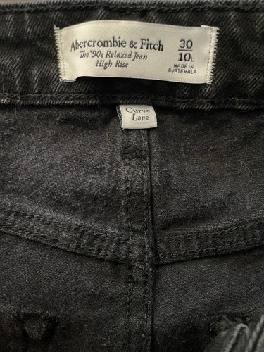 NWT Abercrombie & Fitch Women 30/10 Black Curve Love High Rise 90s Relaxed Jean - Picture 8 of 10