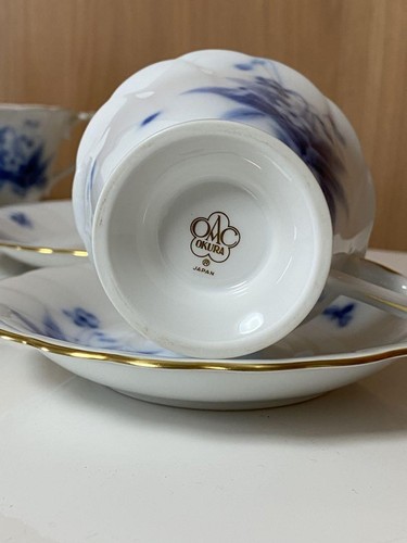 Rare Okura Touen Violet Porcelain Cup & Saucer + Cake Plate Set of 3 from Japan - Picture 5 of 24
