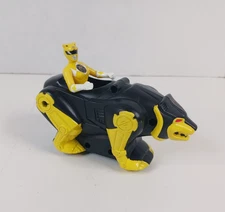 Vintage 1995 Power Rangers Yellow Saban Action Figure & Bear Vehicle