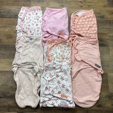 SwaddleMe Baby Swaddle LOT 7 Pink White Swaddles Infant 0-3M S/M