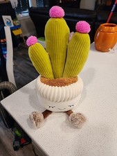 Greenhouse Russ Potted Plant Plush Cactus Succulent 12" Pink Flower Blossom