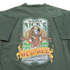 Vintage 90s Saint Nicks Old Ale T-Shirt Men’s Large Single Stitch USA Made Beer