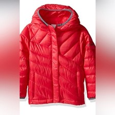 Columbia Girls' Powder Lite Red Puffer Jacket with Hood   Zip Size XL 18/20 