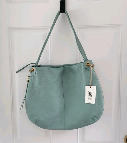 HOBO Fern Hobo Bag Purse Pale Green Pebble Leather New NWT