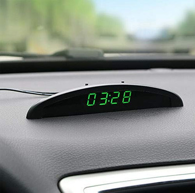 Riloer Autotemperaturuhr, Universal Auto Dashboard Digitaluhr Thermometer Spannu