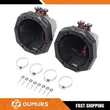 OUMURS 1.5-2" Roll Bar 6.5" UTV ATV Speaker Pods Cage Swivel Enclosures Pairs