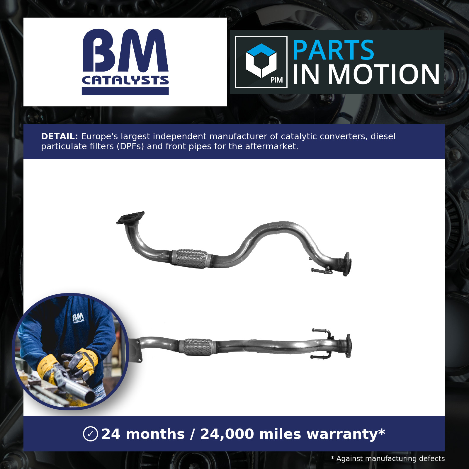 Exhaust Front / Down Pipe BM70455 BM Catalysts 1J0254300T 1J0254300P Quality New