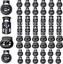 48pcs Upgraded Plastic Cord Lock Draw String Clip with Spring Toggle Stoppers