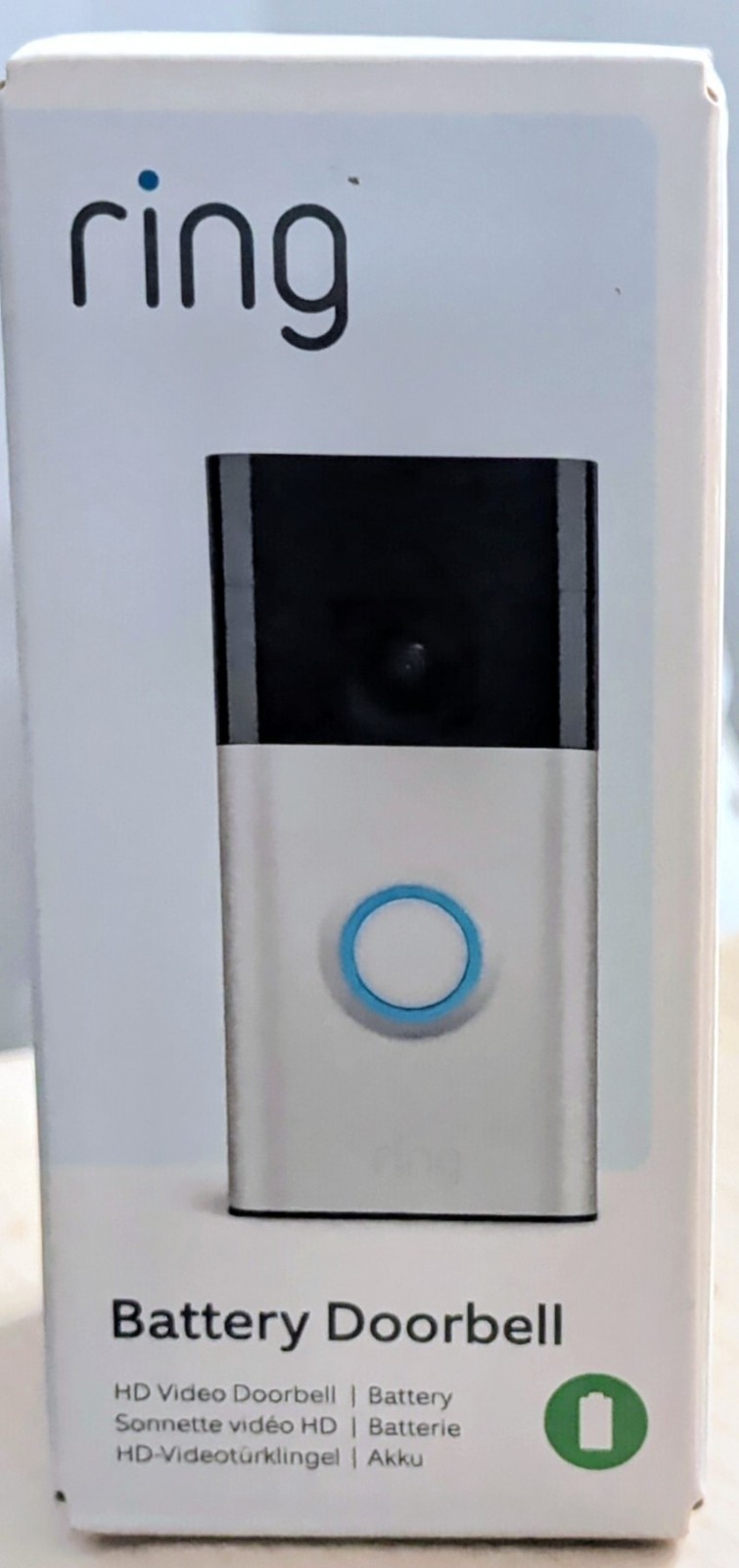Ring Battery Video Doorbell HD Wi‑Fi Night/Colour Vision Alexa Satin Nickel