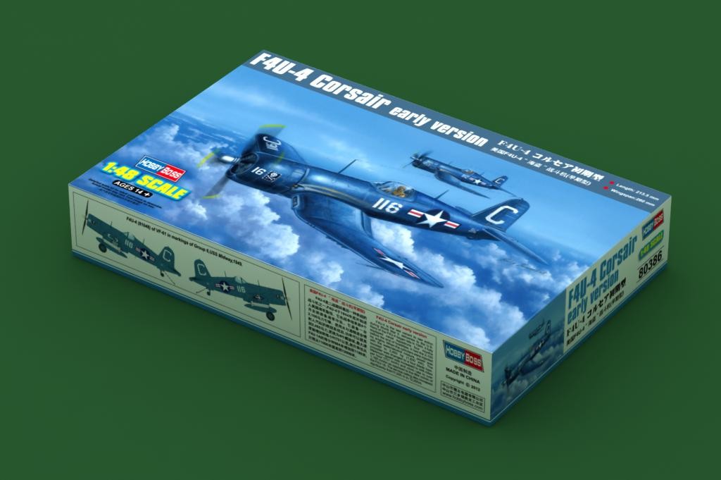 VOUGHT F4U-4 CORSAIR ""Early"" (2 Décos U.S. Navy) - HOBBY BOSS 1/48 PLASTIC KIT