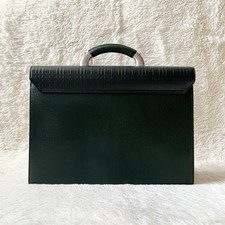 Authentic Burberry Embossed Check Leather Business Bag Green 30cm Tall  Burberr