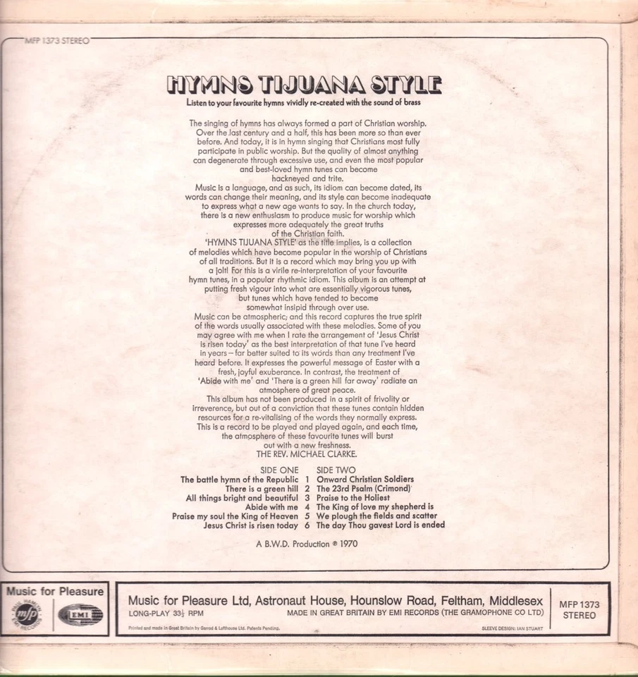 Torero Band Tijuana Hymns LP vinyl UK Music For Pleasure with label inner - Image 2 of 4