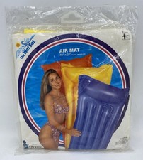 VTG Intex The Wet Set Inflatable Air Mat Pool Float Yellow Raft 72x27 1990 NOS