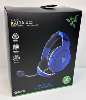 Razer Kaira X Wired Gaming Headset Xbox Shock Blue PC Mac Mobile Mic SEALED NEW
