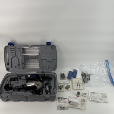 #ad Dremel 400 XPR Corded Variable Speed Rotary Tool Kit 120V CaseAttachments Read $75.00