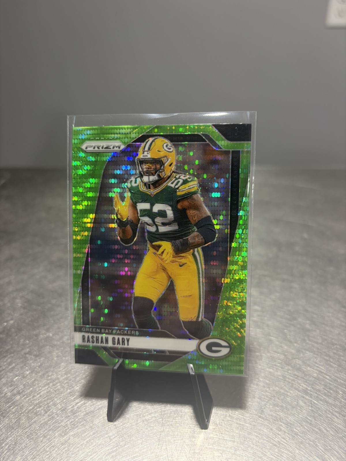 Rashan Gary 2024 Panini Prizm #107 Neon Green Pulsar Green Bay Packers