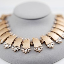 Sophia Loren Owned Worn Rhinestone & gold metal Necklace from Sydney Guilaroff
